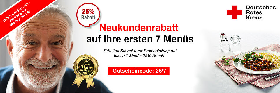 25% Neukunden Rabattaktion Menüservice