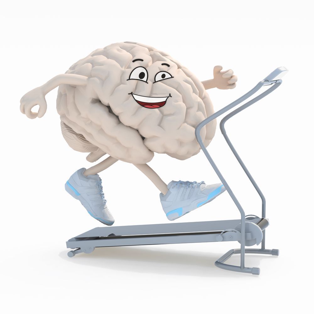 human brain on a running machine